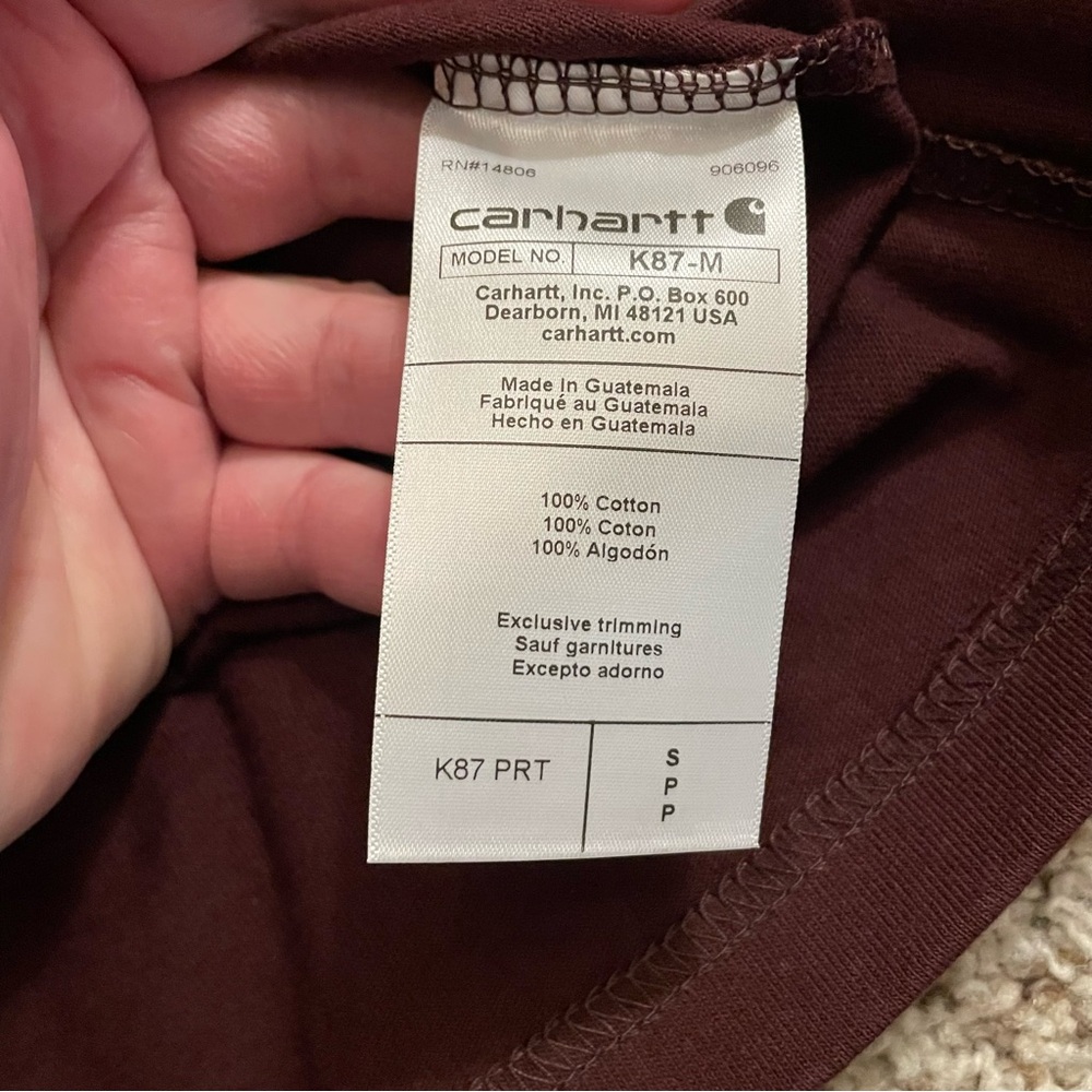 NWT! CARHARTT MEN'S LOOSE FIT
HEAVYWEIGHT LOGO POCKET WORK T-SHIRT SMALL - Picture 9 of 10